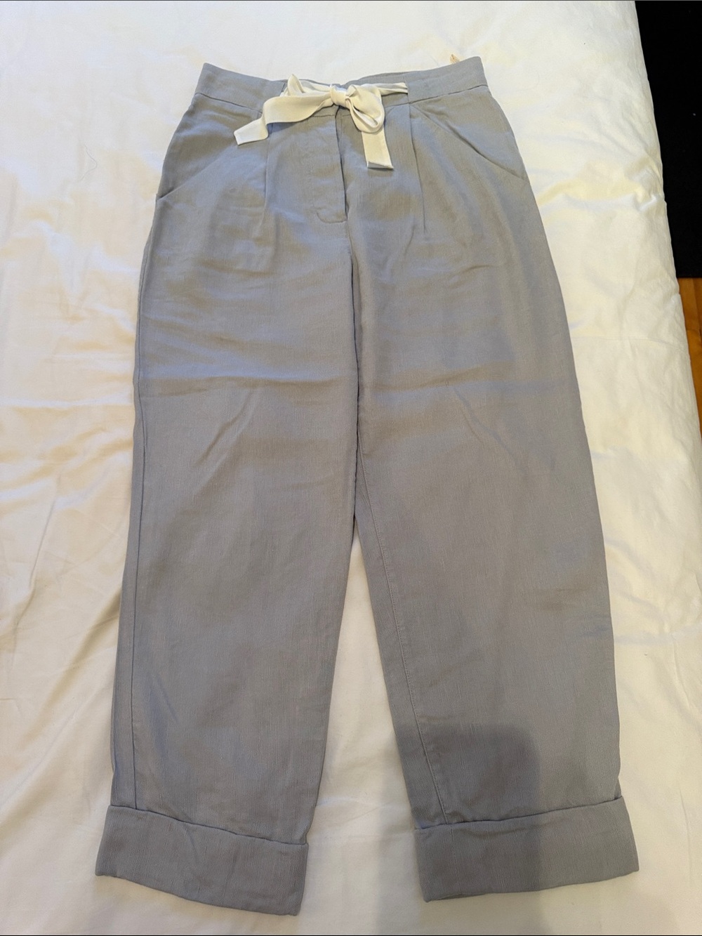 Light Gray Casual Drawstring Pants